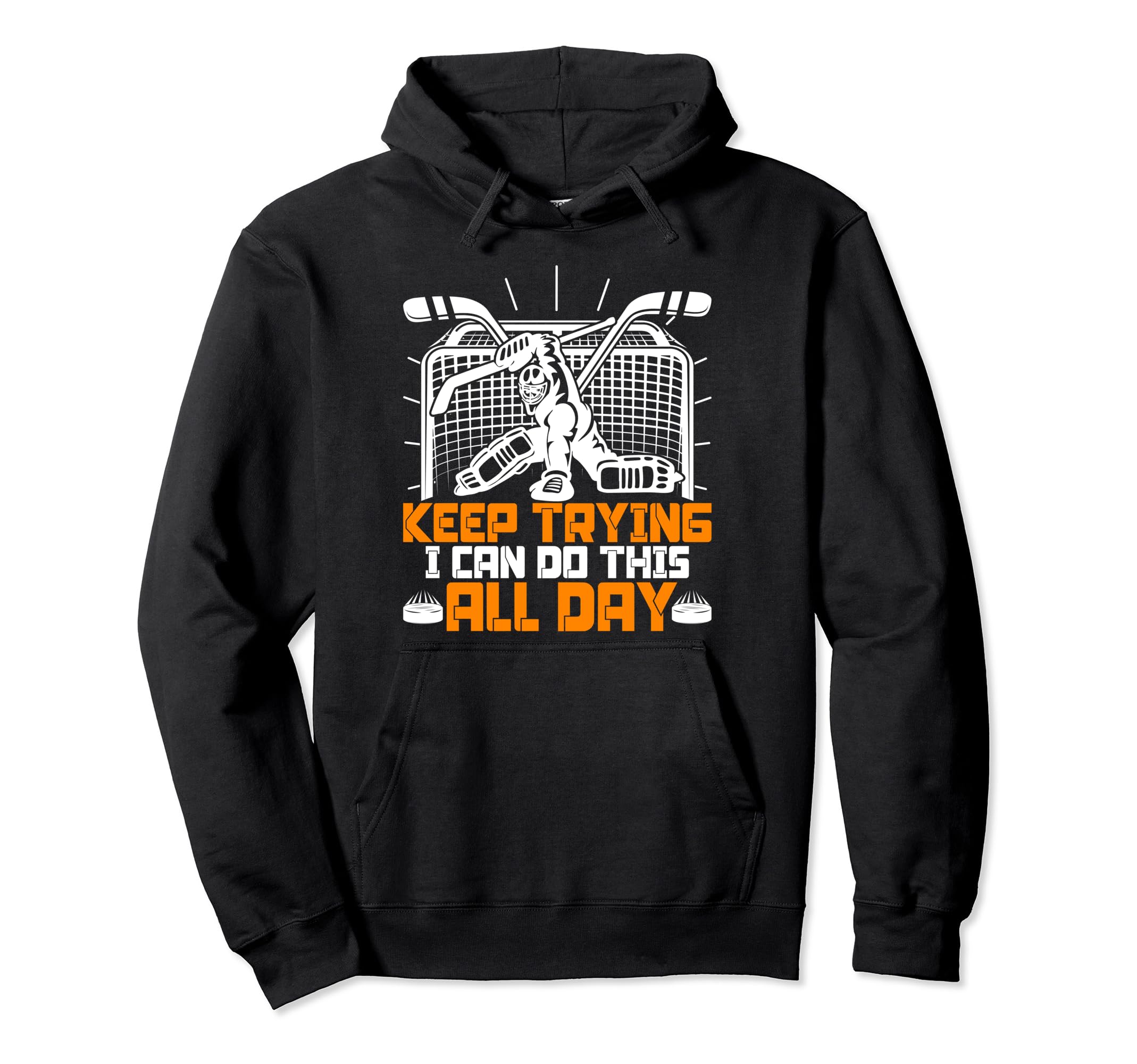 I Can Do This All Day Funny Ice Hockey Hoodie - Unique Graphic for Adults
