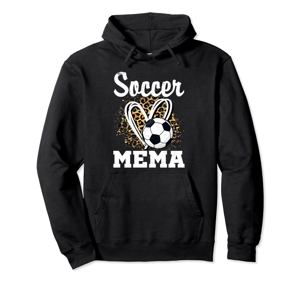 Soccer Grandma Leopard Heart Soccer Fan Hoodie - Trendy Graphic for Adults