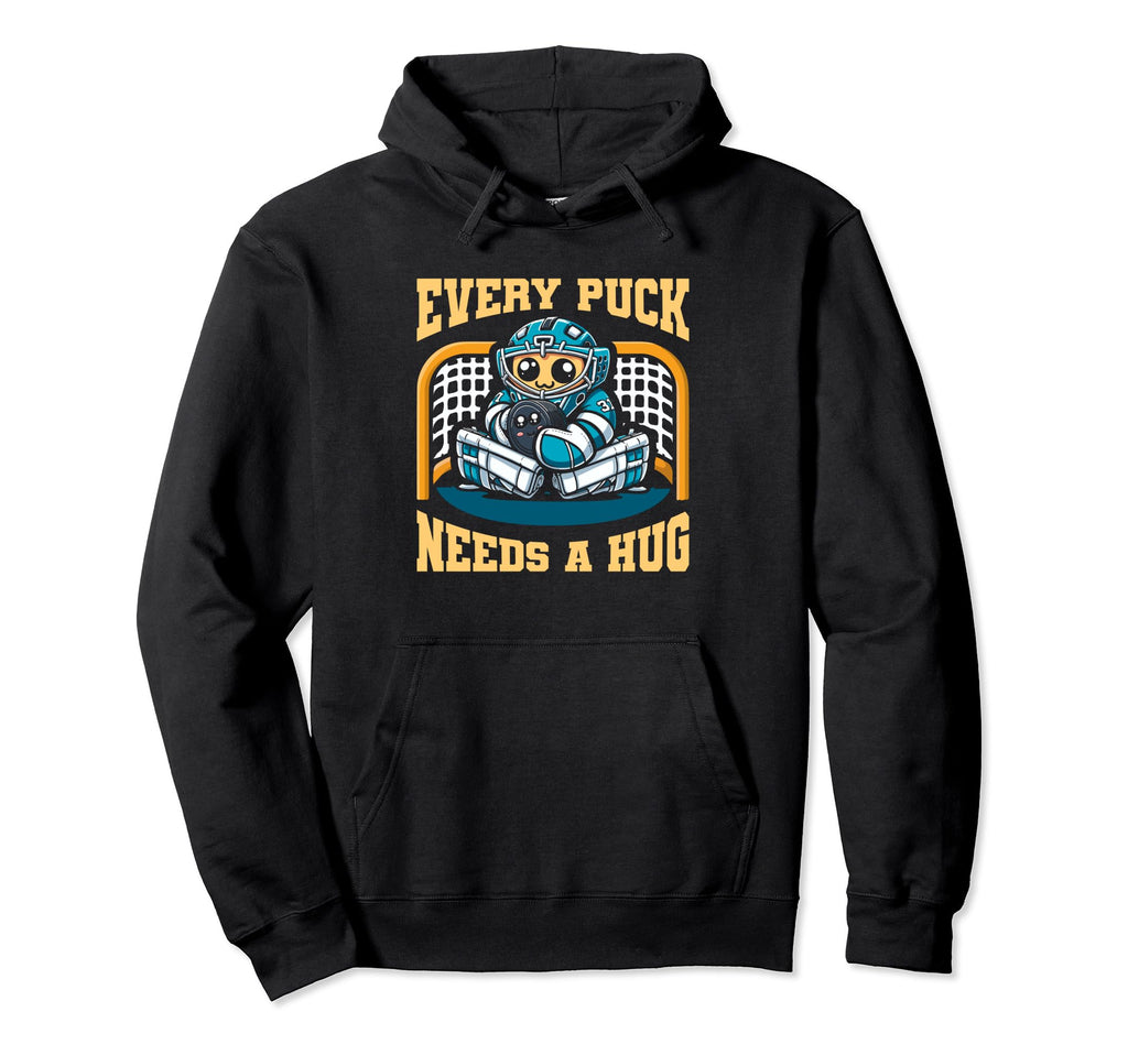 Ice Hockey Goalie Goalkeeper Goalie Puck Hoodie - Unique Graphic Unisex