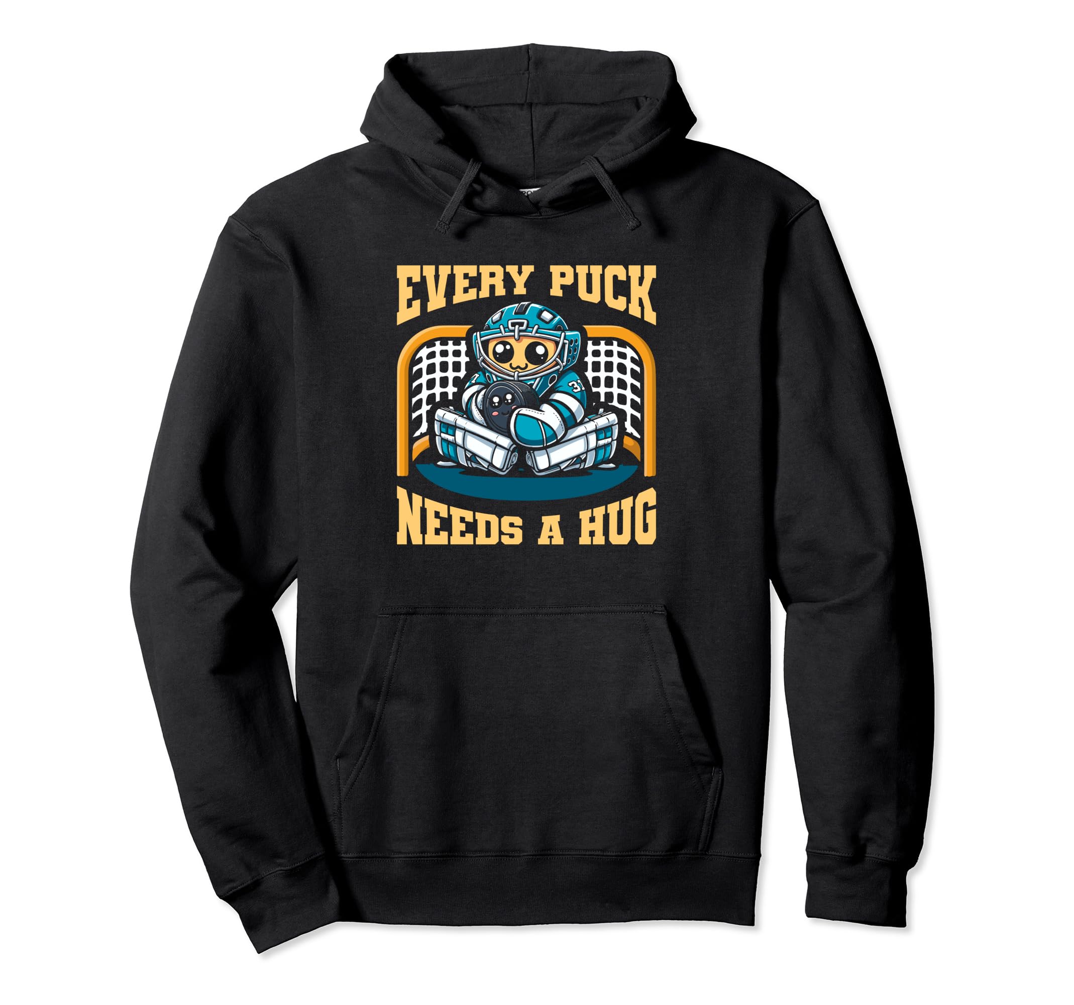 Ice Hockey Goalie Goalkeeper Goalie Puck Hoodie - Unique Graphic Unisex