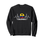Colombia Heartbeat Colombian Flag Fan Sweatshirt - Graphic Print Men Women