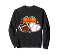 Heart Football Basketball Soccer Sweatshirt - Novelty Apparel for Adults