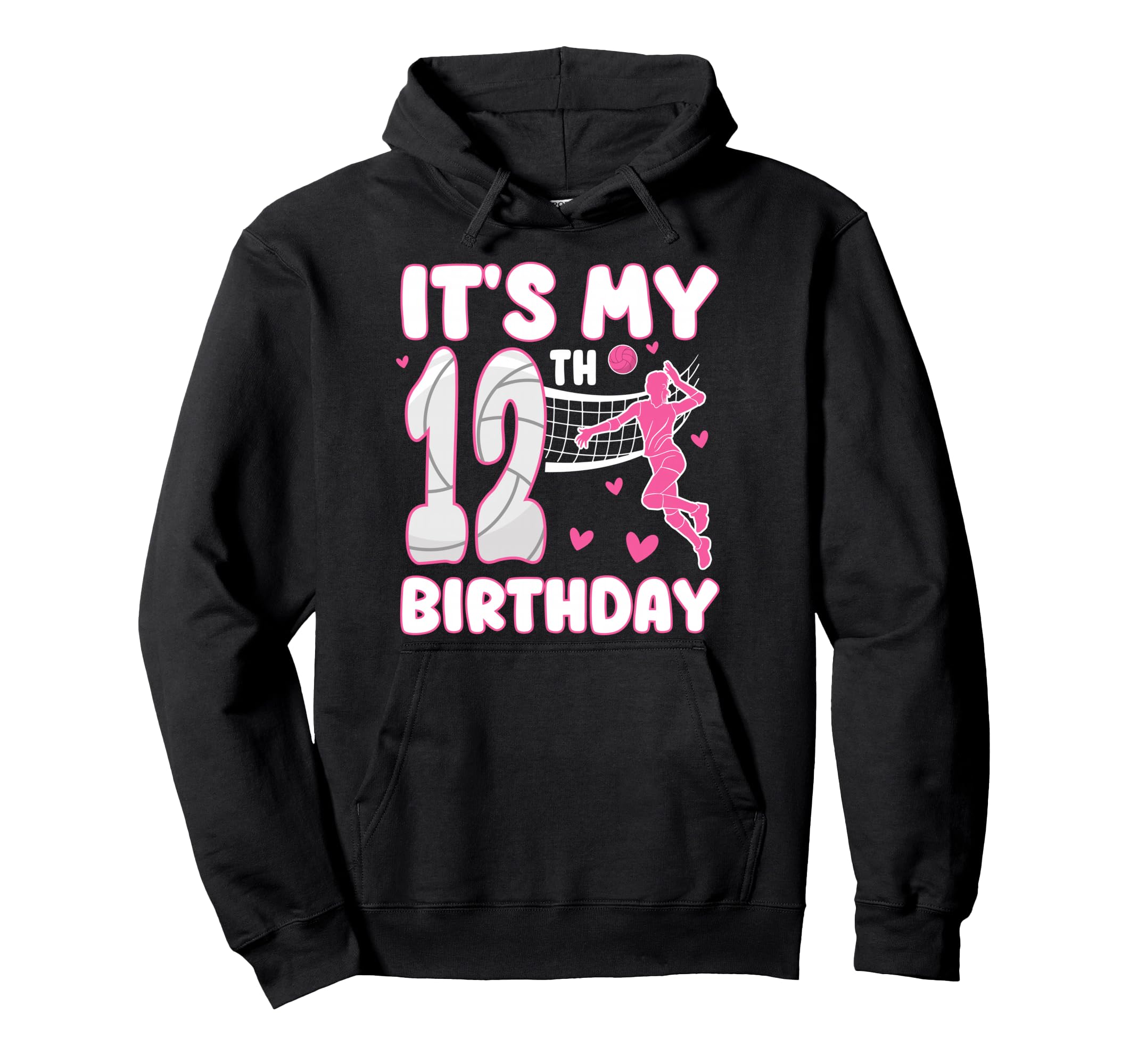 Its My 12Th Birthday Volleyball Theme 12 Hoodie - Graphic Print Men Women