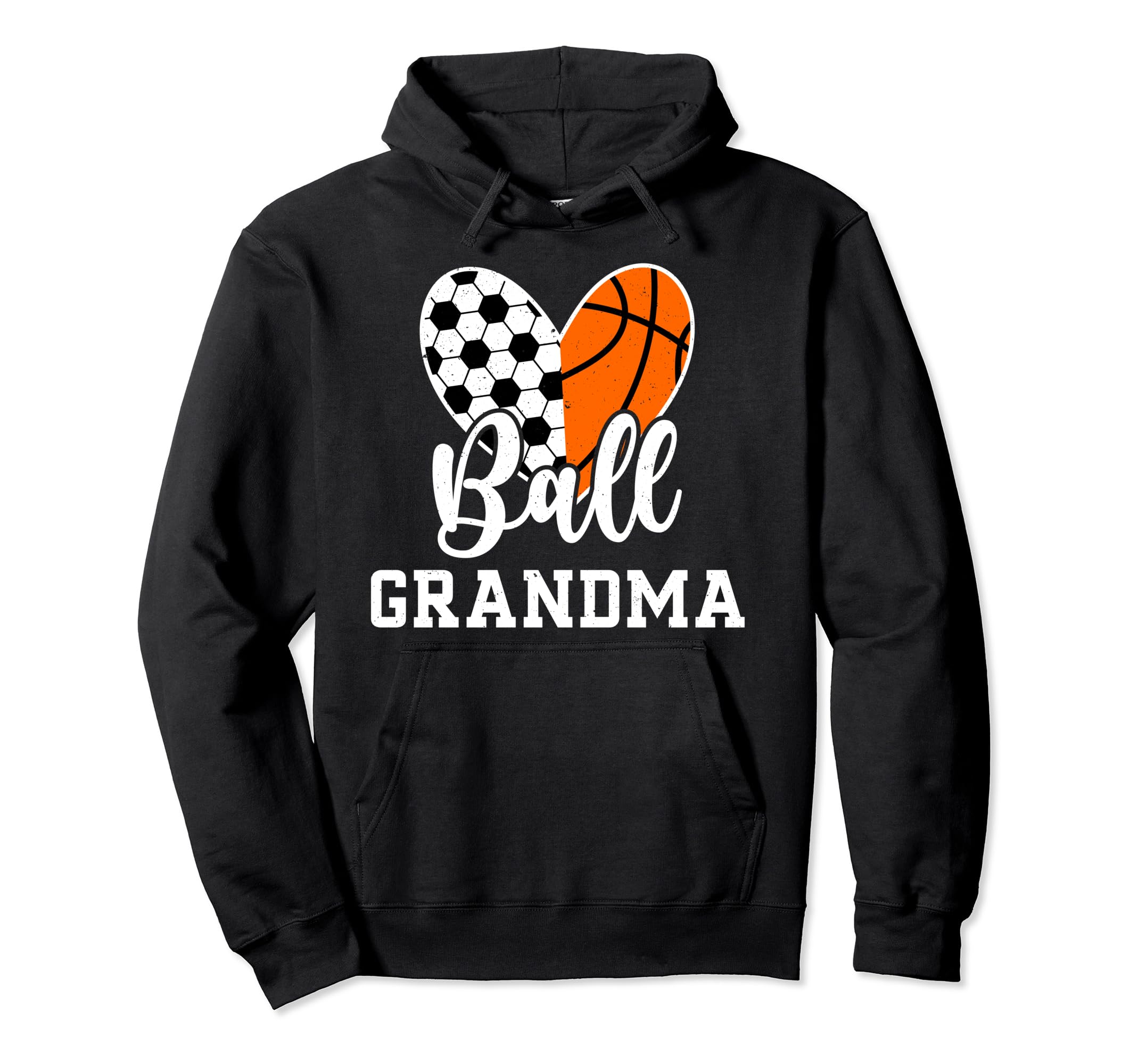 Ball Grandma Heart Soccer Basketball Hoodie - Minimalist Print Unisex