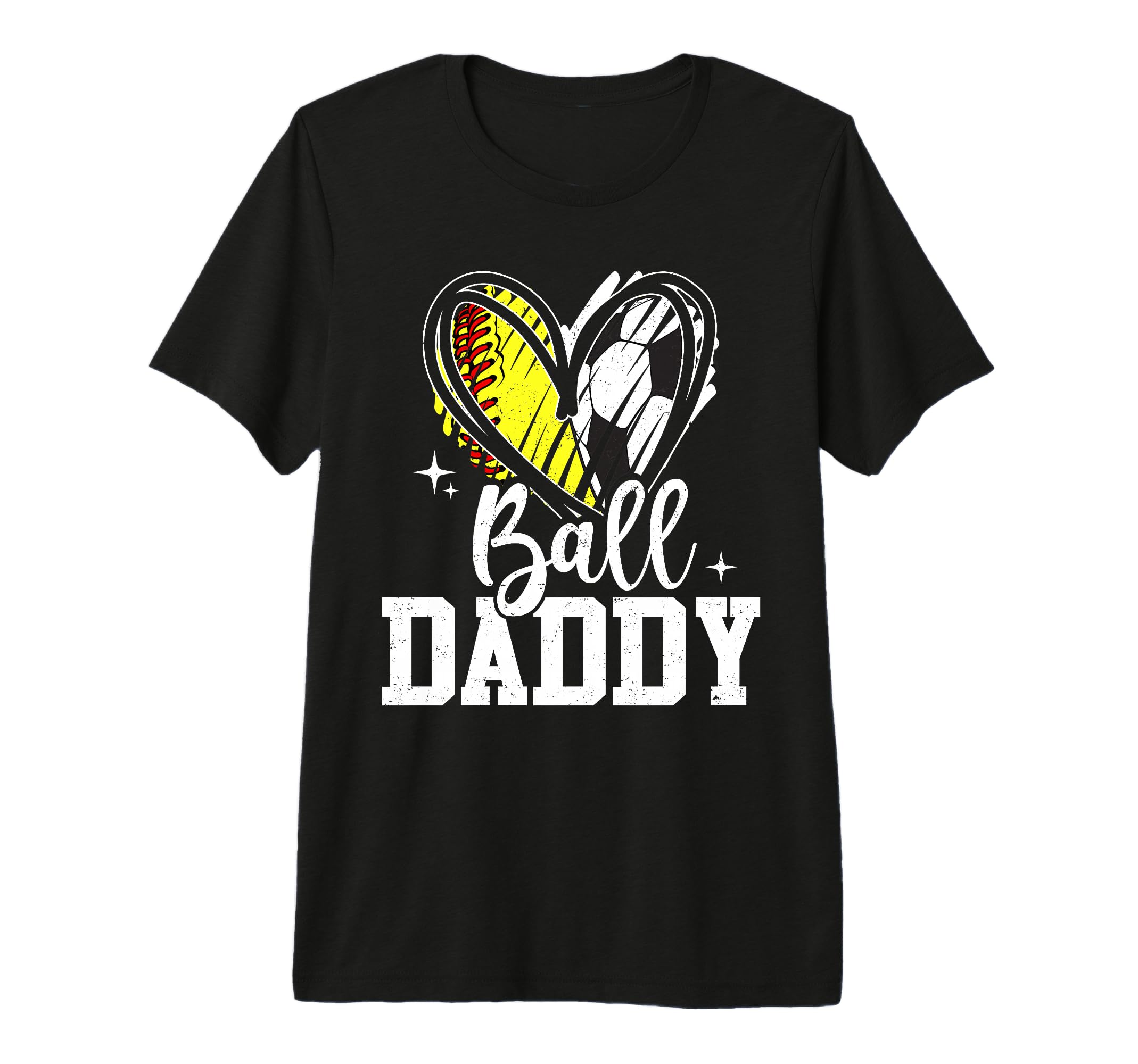 Ball Daddy Softball Soccer Ball Dad Both T-Shirt - Custom Art Print Unisex