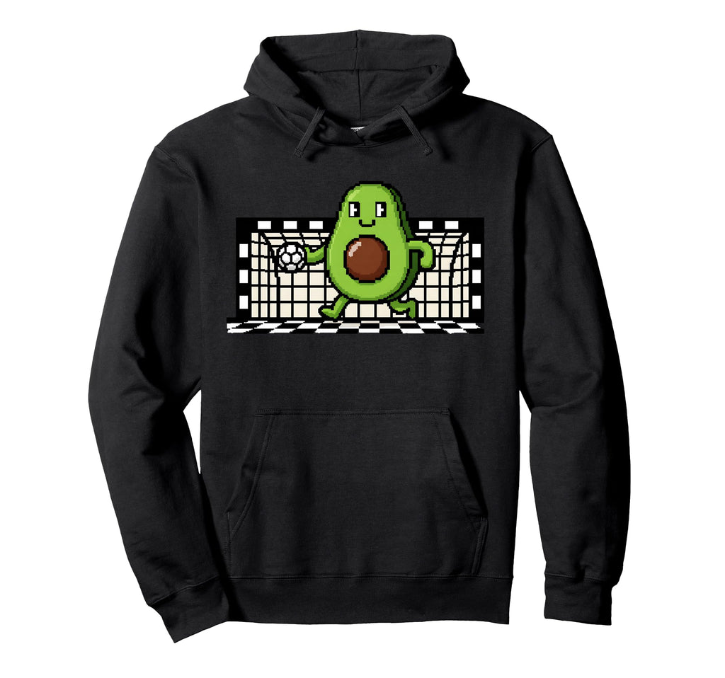 Kawaii Avocado Soccer Goalie Pixel Art Hoodie - Custom Art Print Unisex