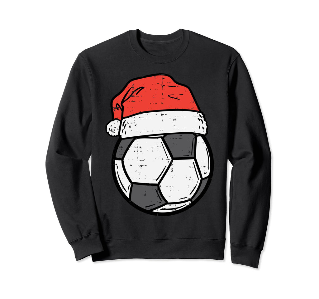 Soccer Ball Santa Hat Sports Sweatshirt - Unique Graphic for Adults
