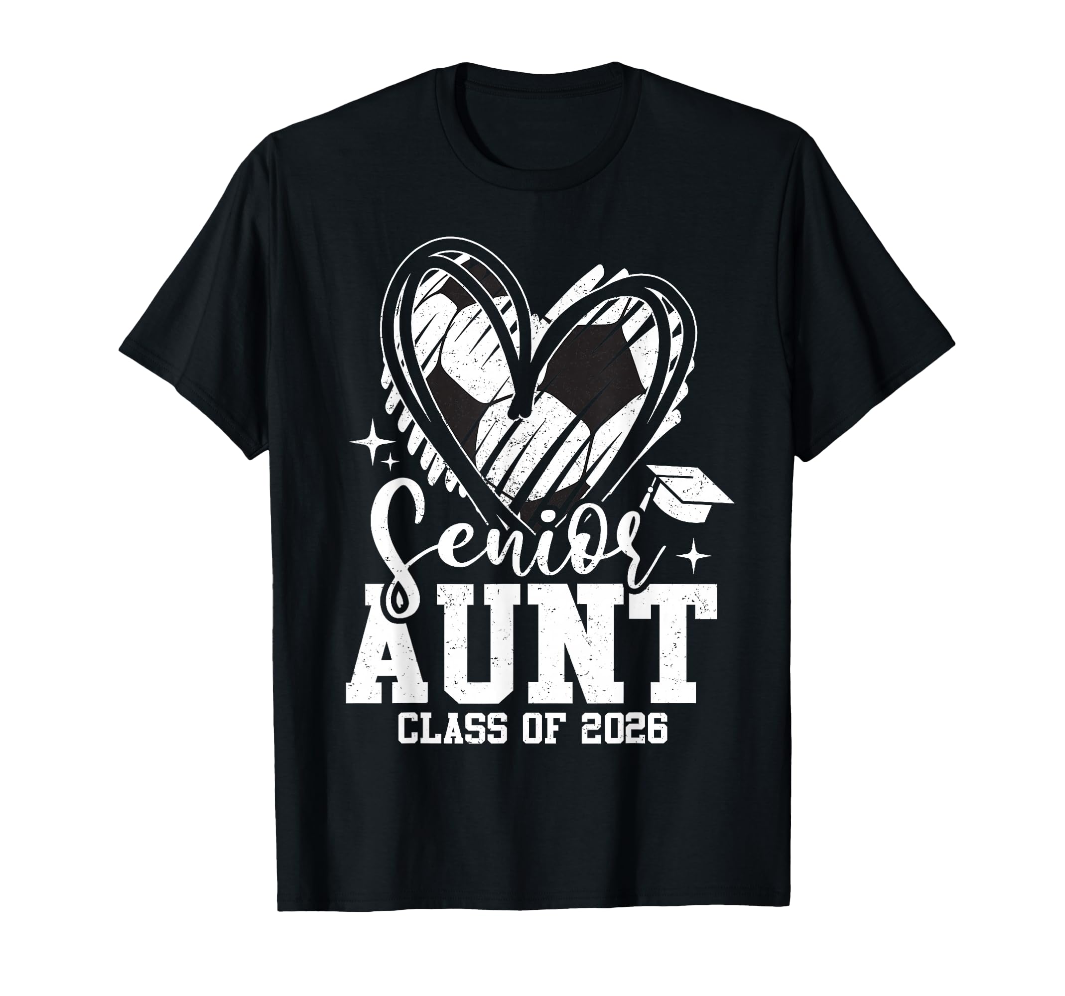 Senior Aunt Class 2026 Soccer Graduation T-Shirt - Trendy Graphic Unisex