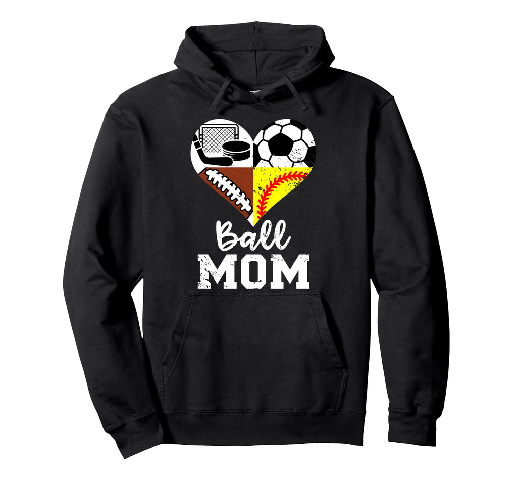 Ball Mom Funny Soccer Football Hoodie - Casual Everyday Wear for Adults