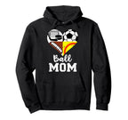 Ball Mom Funny Soccer Football Hoodie - Casual Everyday Wear for Adults