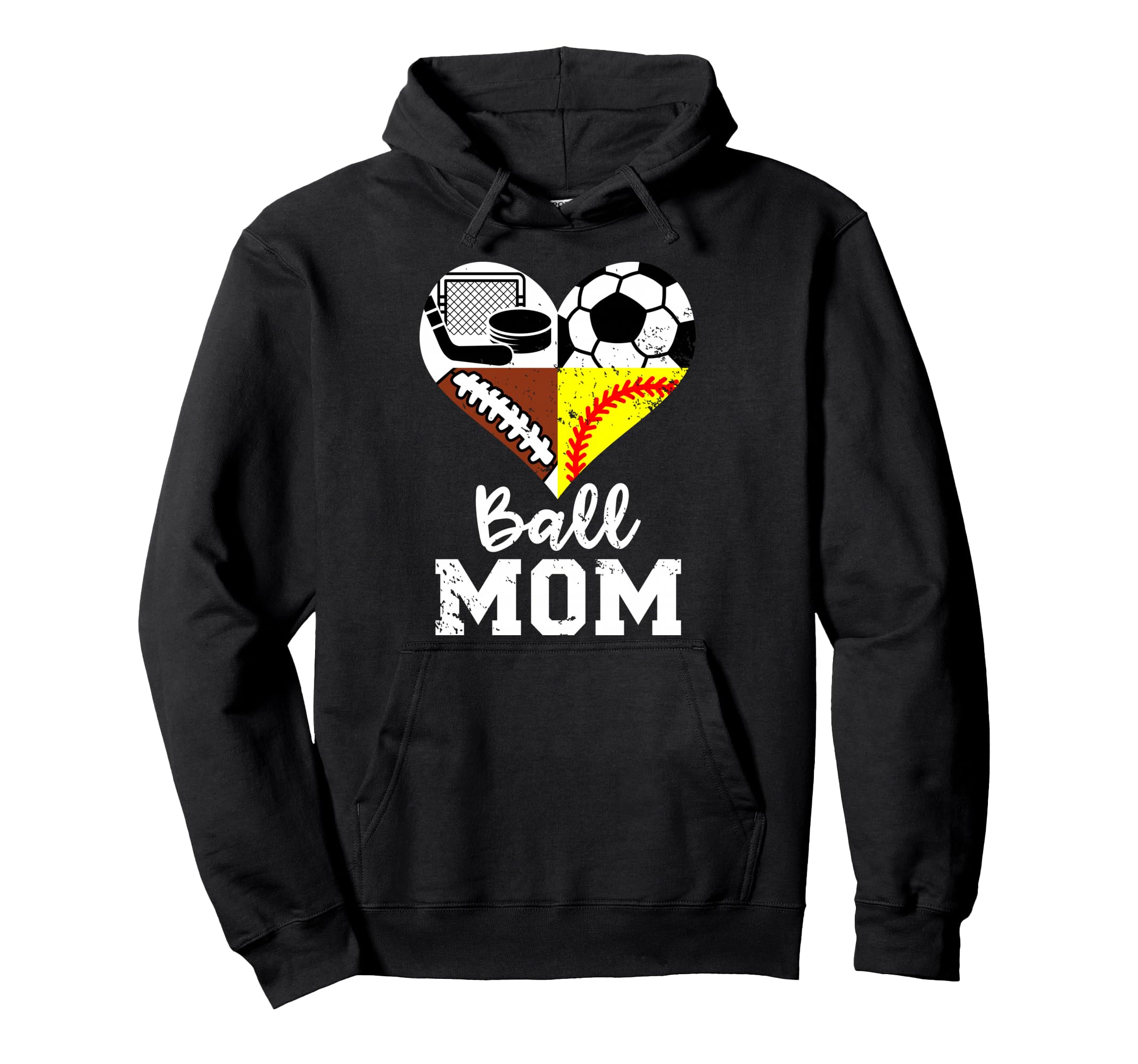 Ball Mom Funny Soccer Football Hoodie - Casual Everyday Wear for Adults