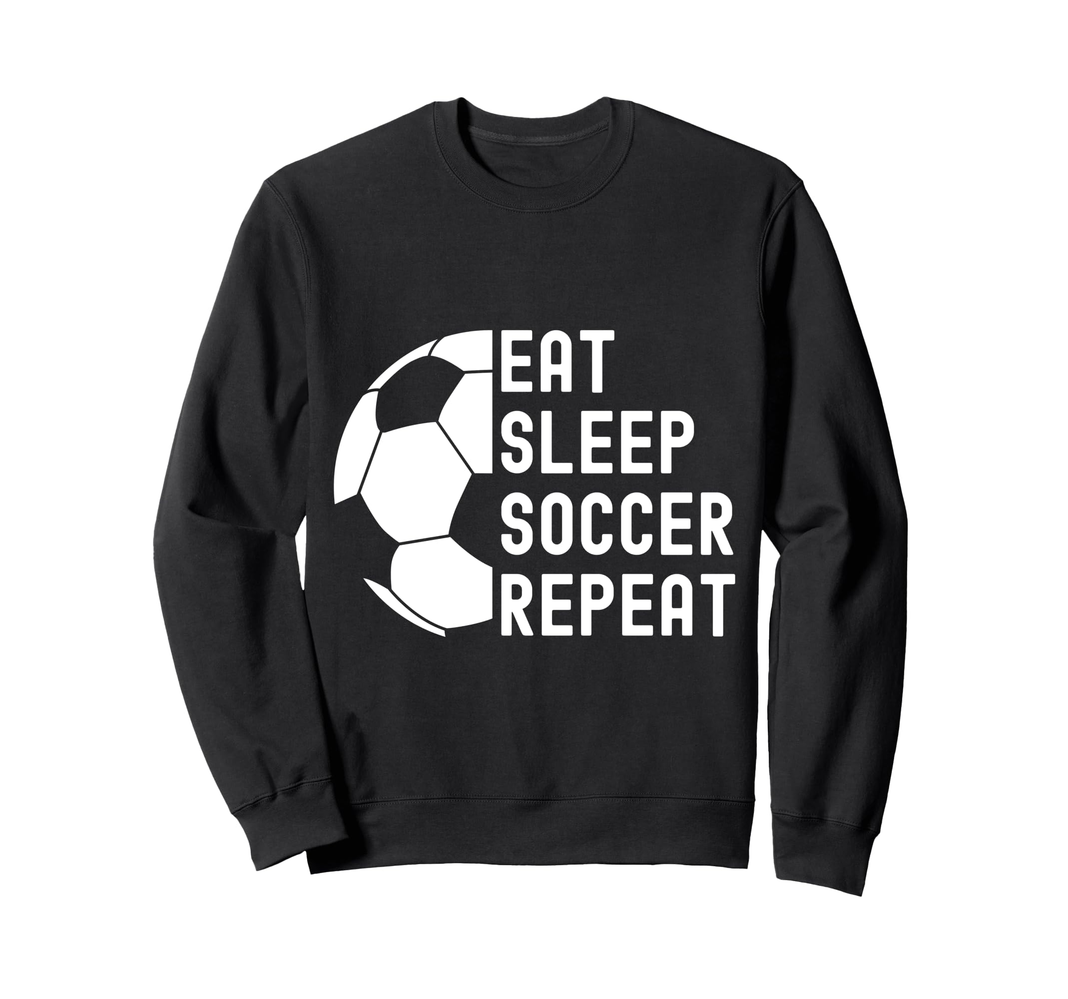 Eat Sleep Soccer Repeat Soccer Sweatshirt - Minimalist Print Unisex