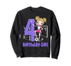 4Th Birthday Soccer Ball Net Party Sweatshirt - Aesthetic Graphic Unisex