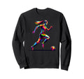 Colorful Pop Art Soccer Sport Player Sweatshirt - Custom Art Print Unisex