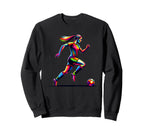 Colorful Pop Art Soccer Sport Player Sweatshirt - Custom Art Print Unisex