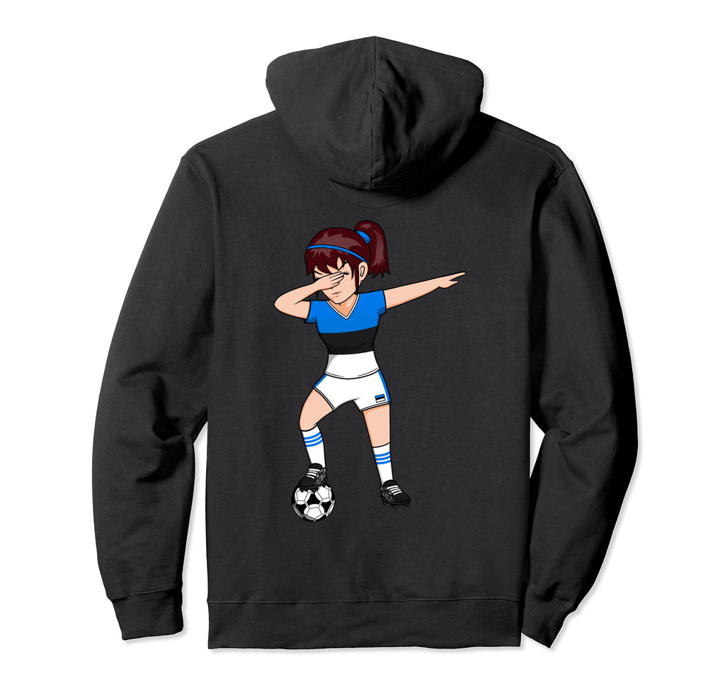 Dabbing Soccer Estonia Jersey Hoodie - Fun Novelty Design for Adults