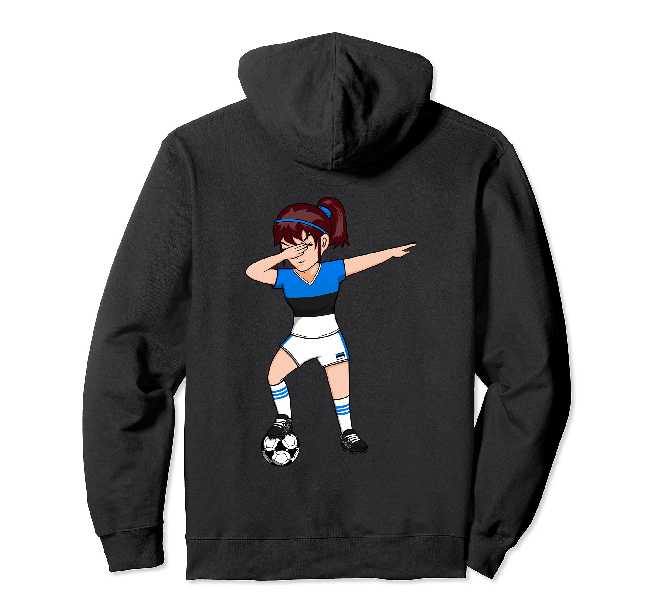 Dabbing Soccer Estonia Jersey Hoodie - Fun Novelty Design for Adults