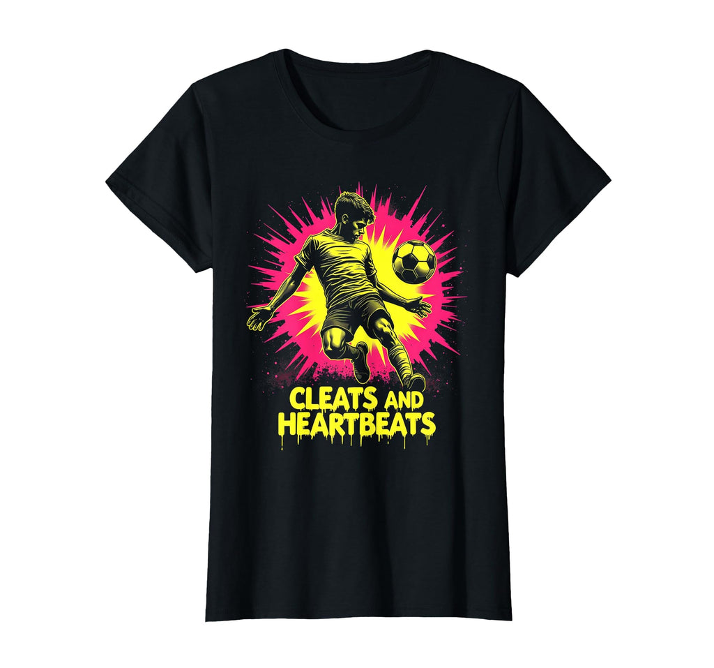 Cleats And Heartbeats Soccer Lover T-Shirt - Trendy Graphic Unisex