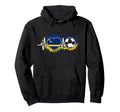 Heartbeat Curacao Flag Soccer Fan Hoodie - Fun Novelty Design for Adults