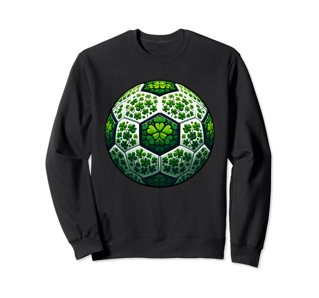 Soccer Ball Shamrock St Patricks Sweatshirt - Fun Novelty Design Unisex