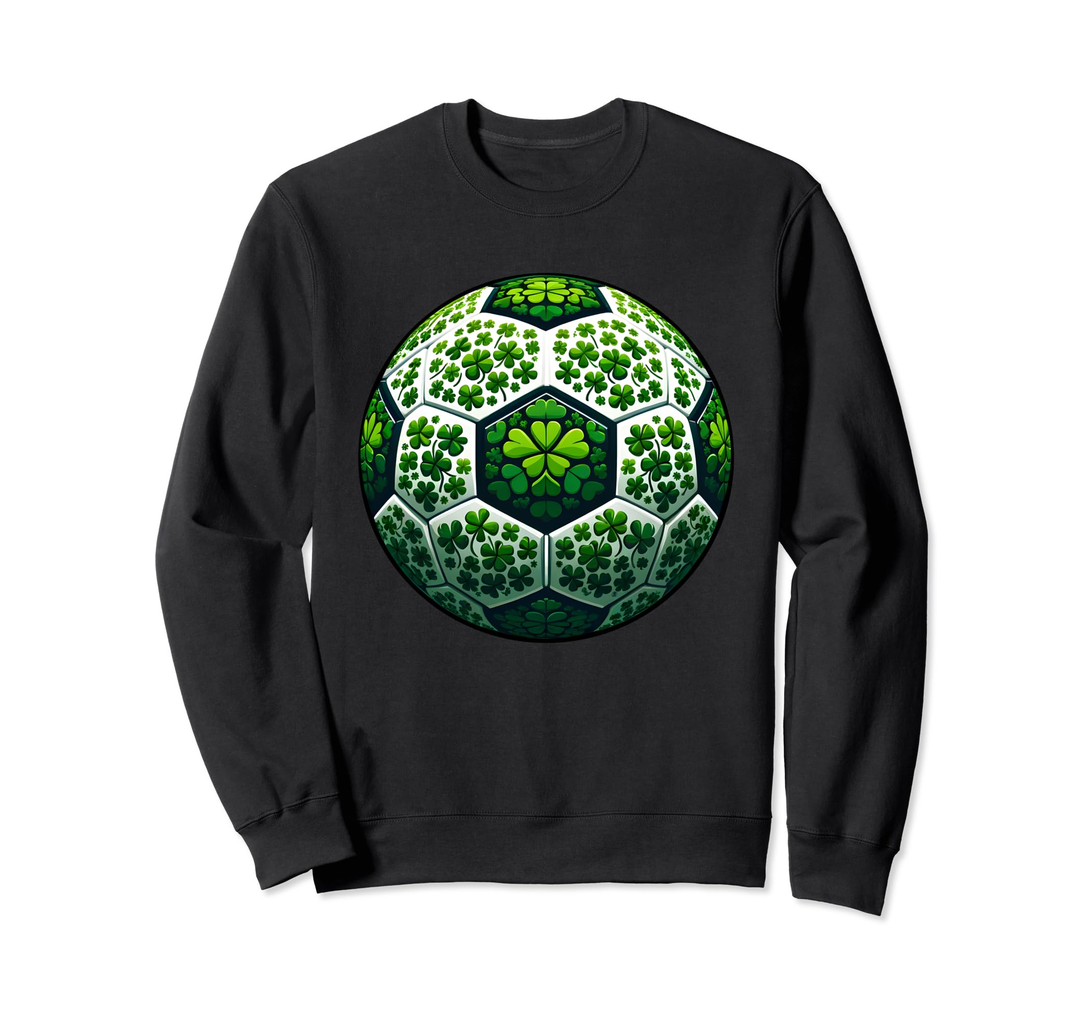 Soccer Ball Shamrock St Patricks Sweatshirt - Fun Novelty Design Unisex