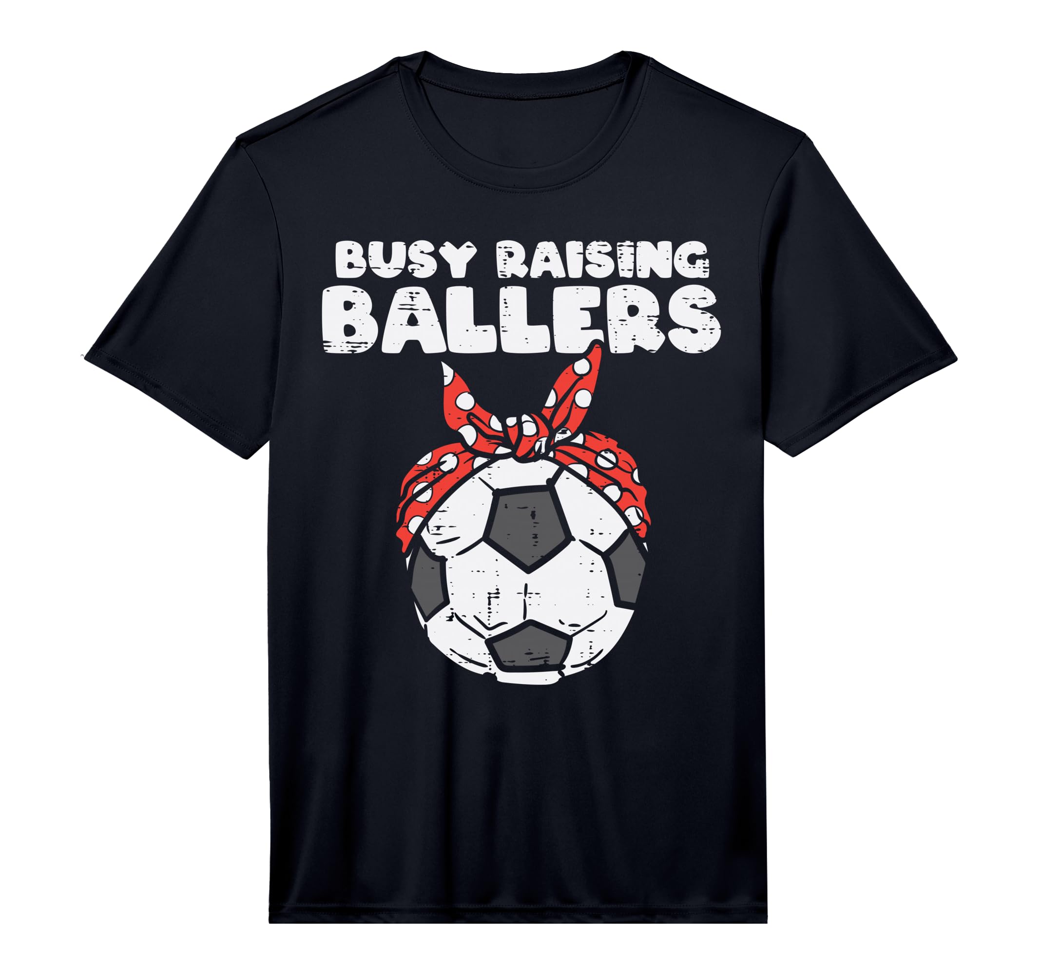 Mens Busy Raising Ballers Soccer Polka T-Shirt - Unique Graphic Unisex