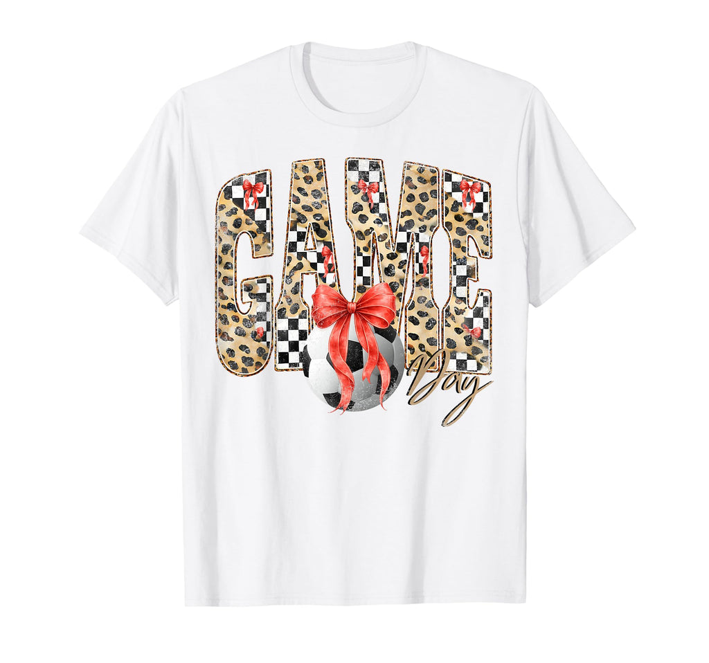 Leopard Checkered Game Day Soccer T-Shirt - Custom Art Print Men Women