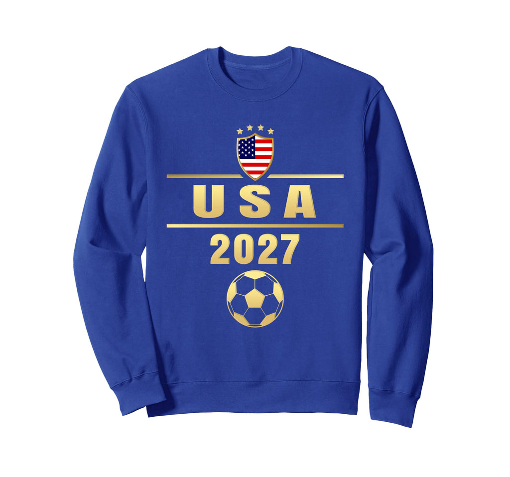 American Flag Soccer Soccer 2027 Sweatshirt - Graphic Print for Adults