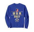 American Flag Soccer Soccer 2027 Sweatshirt - Graphic Print for Adults