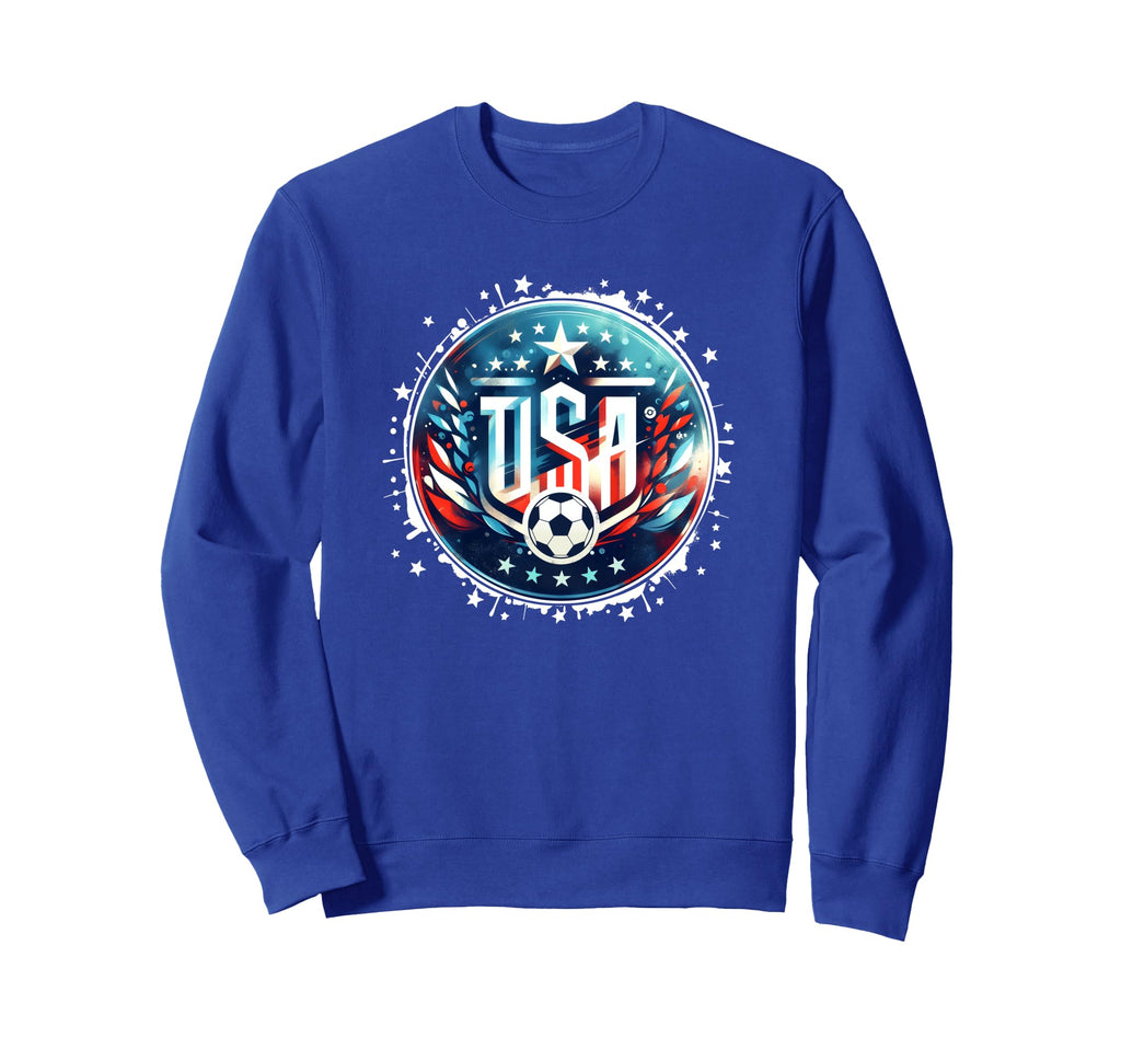 Womens Soccer American Flag Soccer Sweatshirt - Graphic Print Men Women