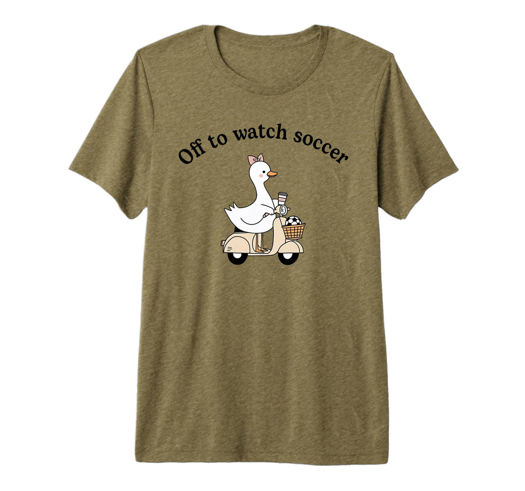 Soccer Mom Off To Watch Soccer Goose T-Shirt - Minimalist Print Unisex