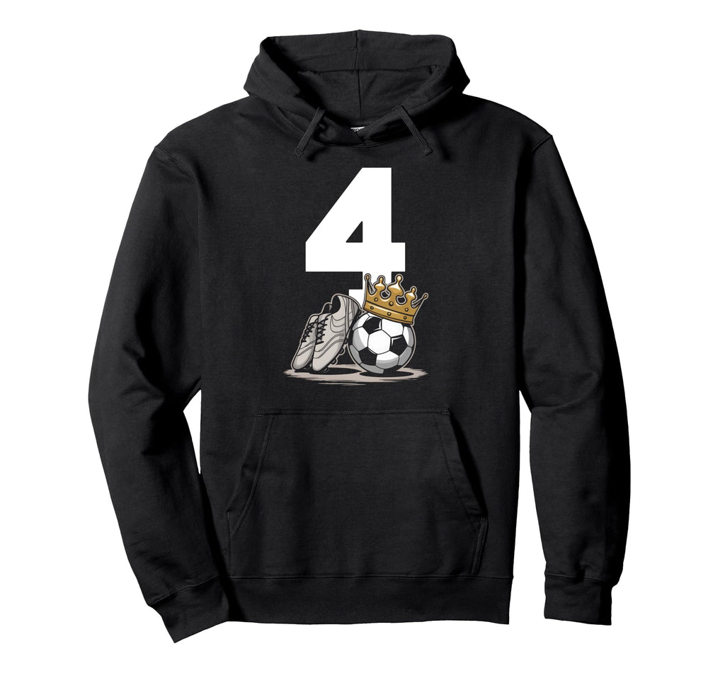 4 Soccer Birthday Gift Soccer Fan Hoodie - Fun Novelty Design Unisex