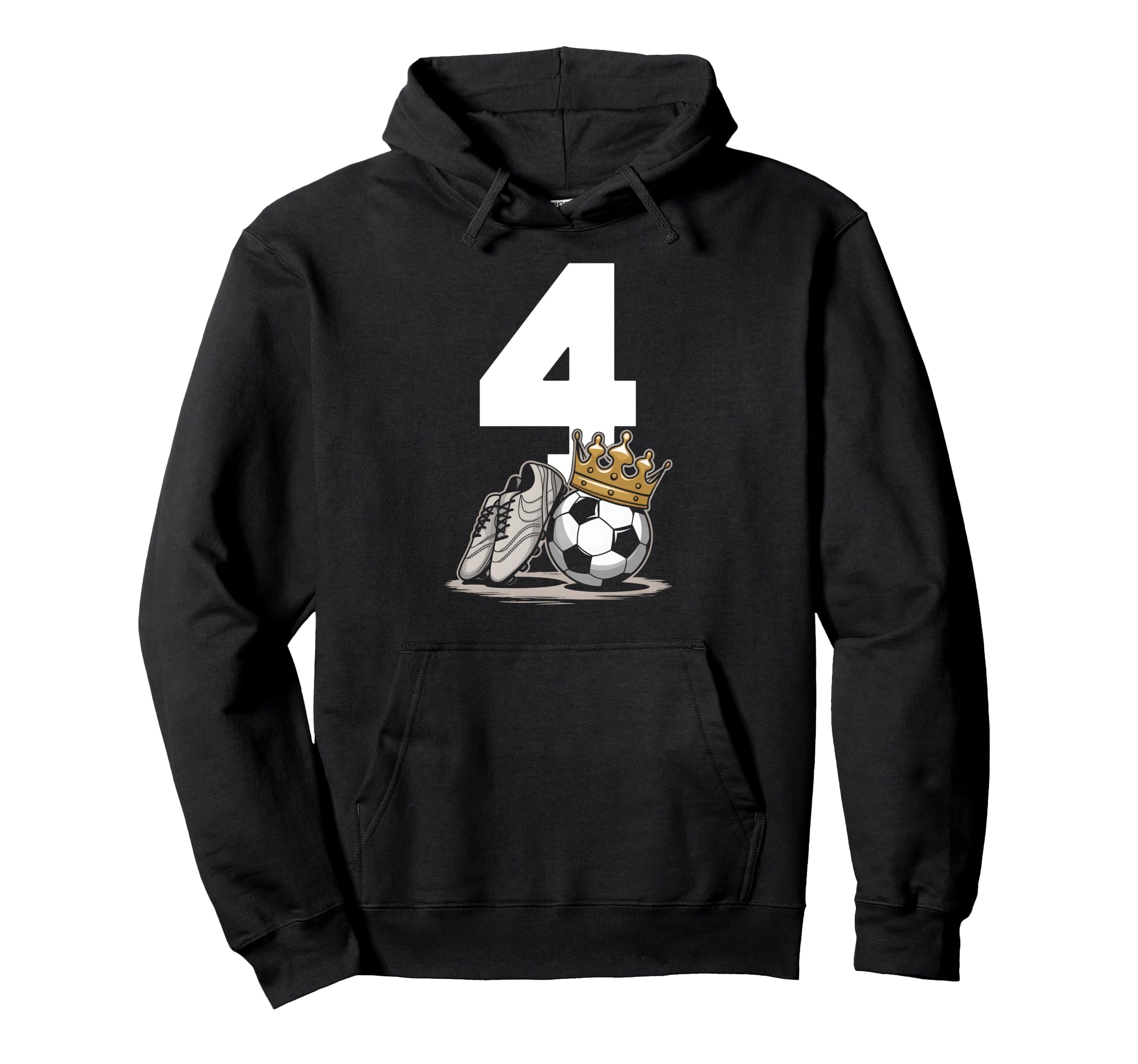 4 Soccer Birthday Gift Soccer Fan Hoodie - Fun Novelty Design Unisex