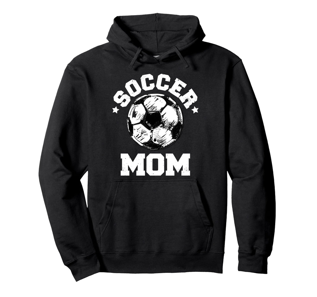 Soccer Mom Funny Soccer Ball Distressed Hoodie - Trendy Graphic for Adults