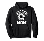 Soccer Mom Funny Soccer Ball Distressed Hoodie - Trendy Graphic for Adults