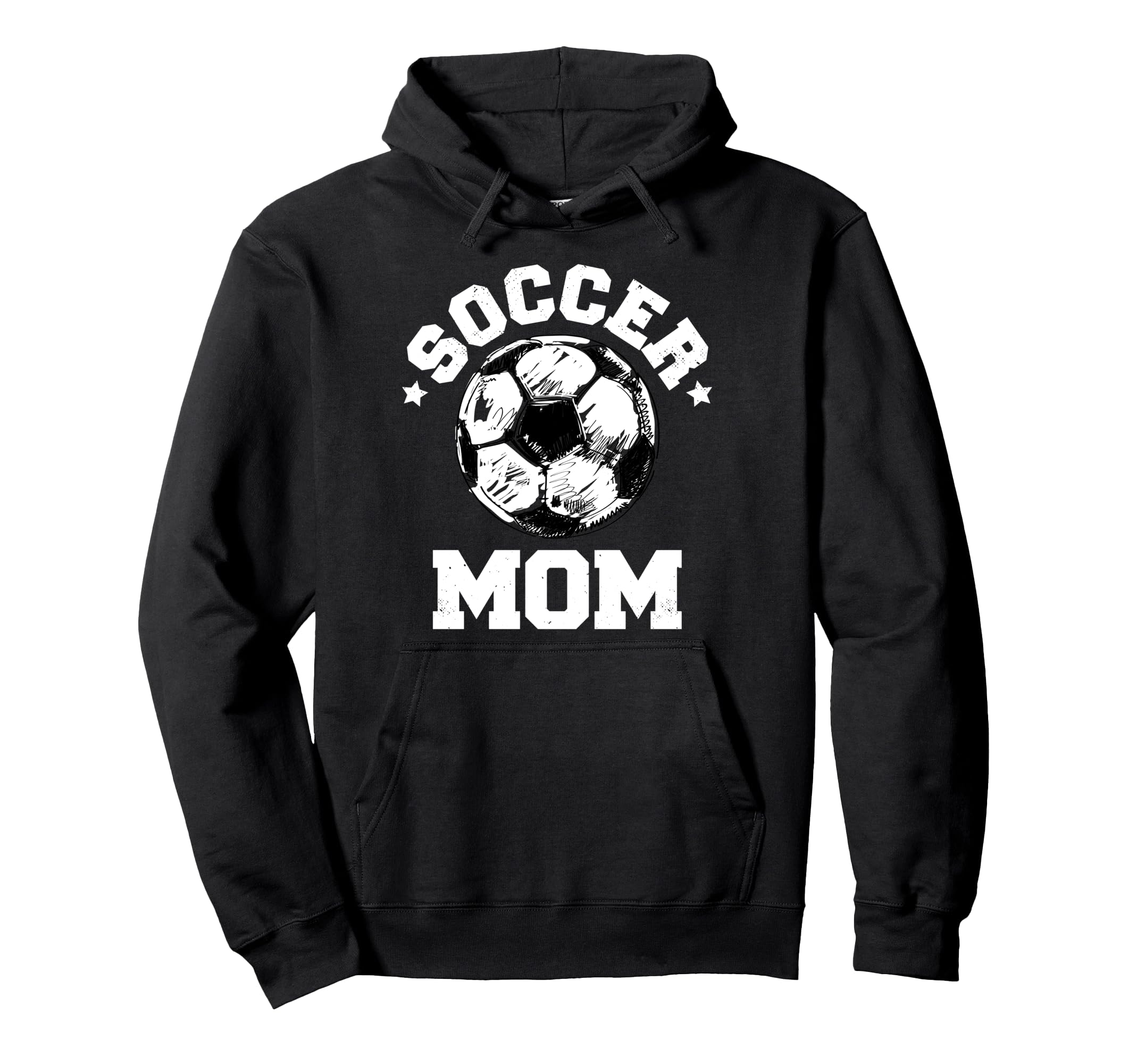 Soccer Mom Funny Soccer Ball Distressed Hoodie - Trendy Graphic for Adults