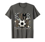 Soccer Leopard Crochet Checkered T-Shirt - Minimalist Print for Adults