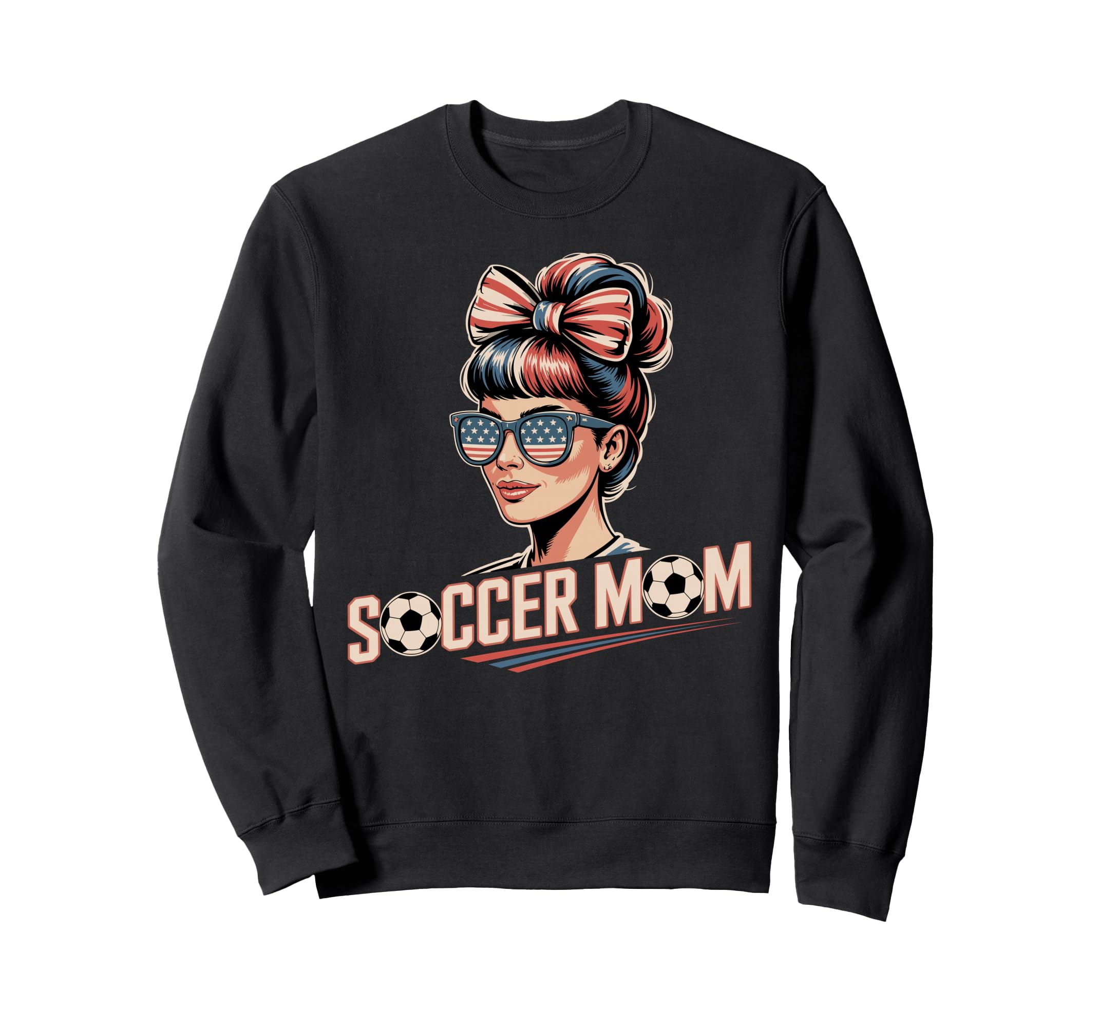 Patriotic Soccer Mom American Flag Sweatshirt - Streetwear Style Men Women