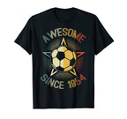 Awesome Since 1954 Soccer Birthday T-Shirt - Novelty Apparel for Adults