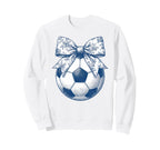 Soccer Floral Blue Toile Coquette Sweatshirt - Streetwear Style Men Women
