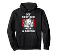 Hockey Keeper Step Dad Hockey Goalie Hoodie - Minimalist Print Unisex
