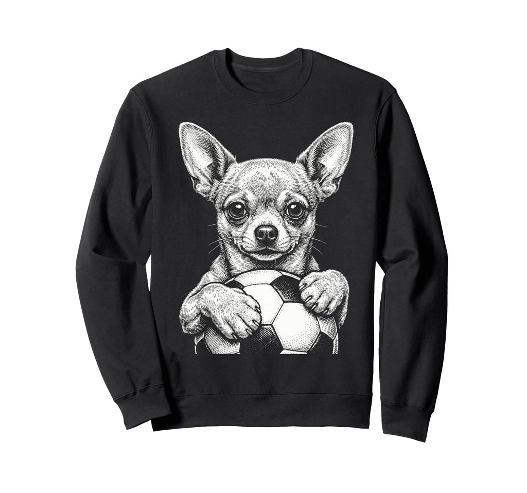 Chihuahua Dog Black White Player Sweatshirt - Aesthetic Graphic Men Women