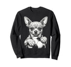 Chihuahua Dog Black White Player Sweatshirt - Aesthetic Graphic Men Women