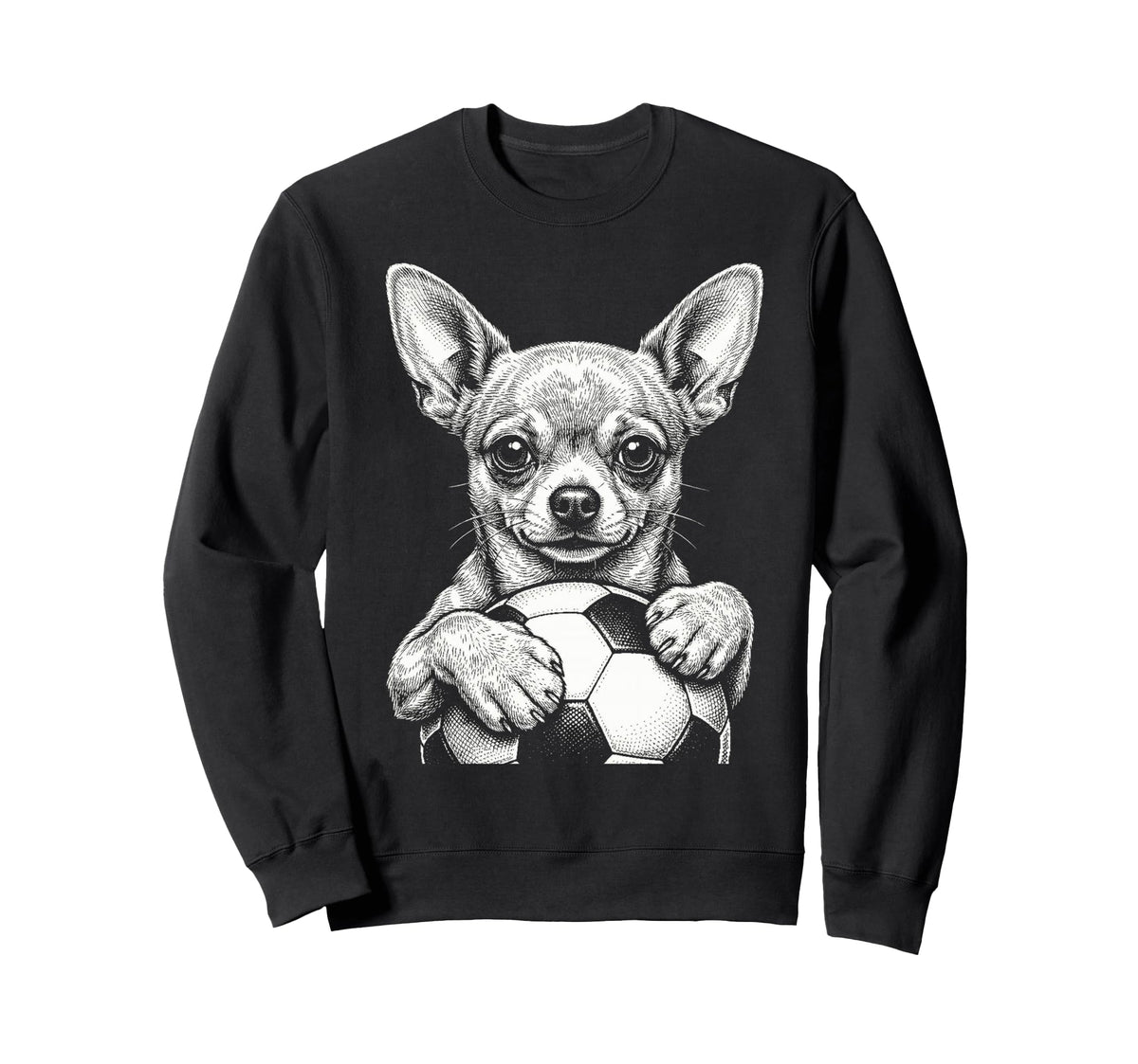Chihuahua Dog Black White Player Sweatshirt - Aesthetic Graphic Men Women