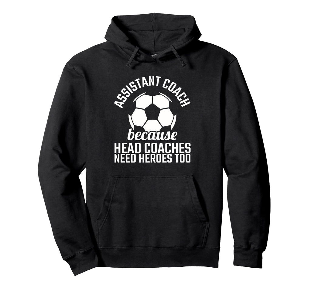 Assistant Coach Hero Funny Soccer Hoodie - Minimalist Print for Adults