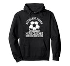 Assistant Coach Hero Funny Soccer Hoodie - Minimalist Print for Adults