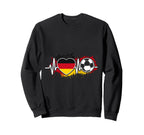 Germany Flag Heart Soccer Ball Sweatshirt - Casual Everyday Wear Unisex