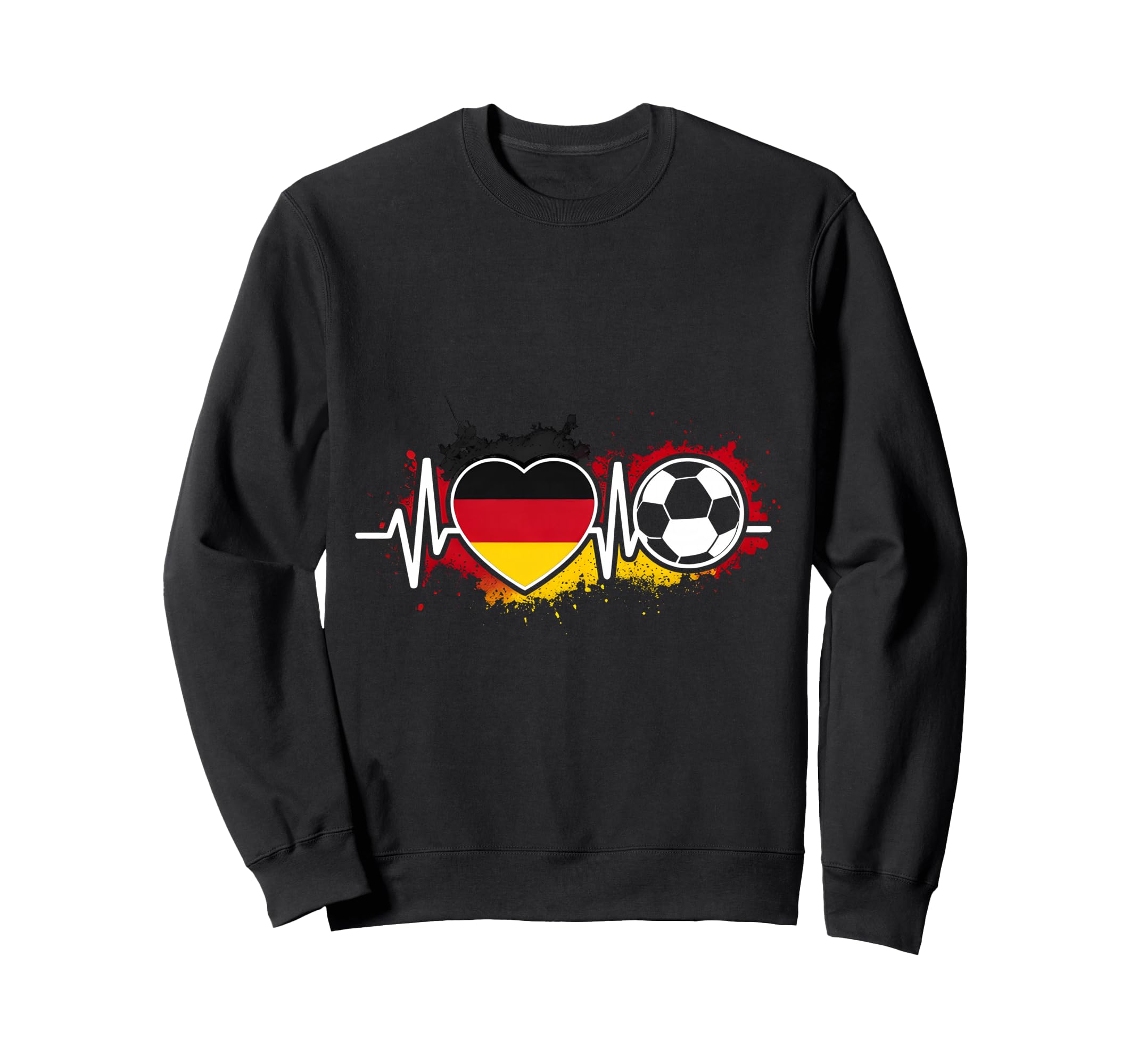 Germany Flag Heart Soccer Ball Sweatshirt - Casual Everyday Wear Unisex