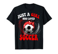 Funny Groovy Just Who Loves Soccer T-Shirt - Minimalist Print Men Women