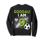 9Th Birthday Soccer Theme 9Year Old Sweatshirt - Trendy Graphic Men Women
